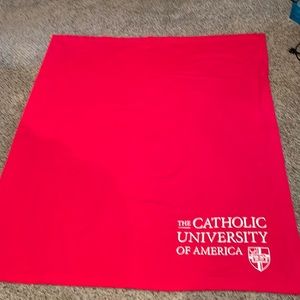 Catholic University red fleece throw blanket